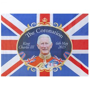 King Charles Coronation Material Flag